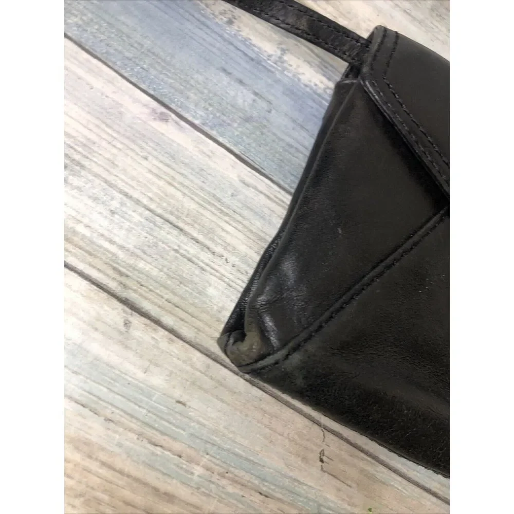 Vintage Michael‎ Kors MK Women Clutch Purse Shoulder Leather Black Preowned - Picture 7 of 10